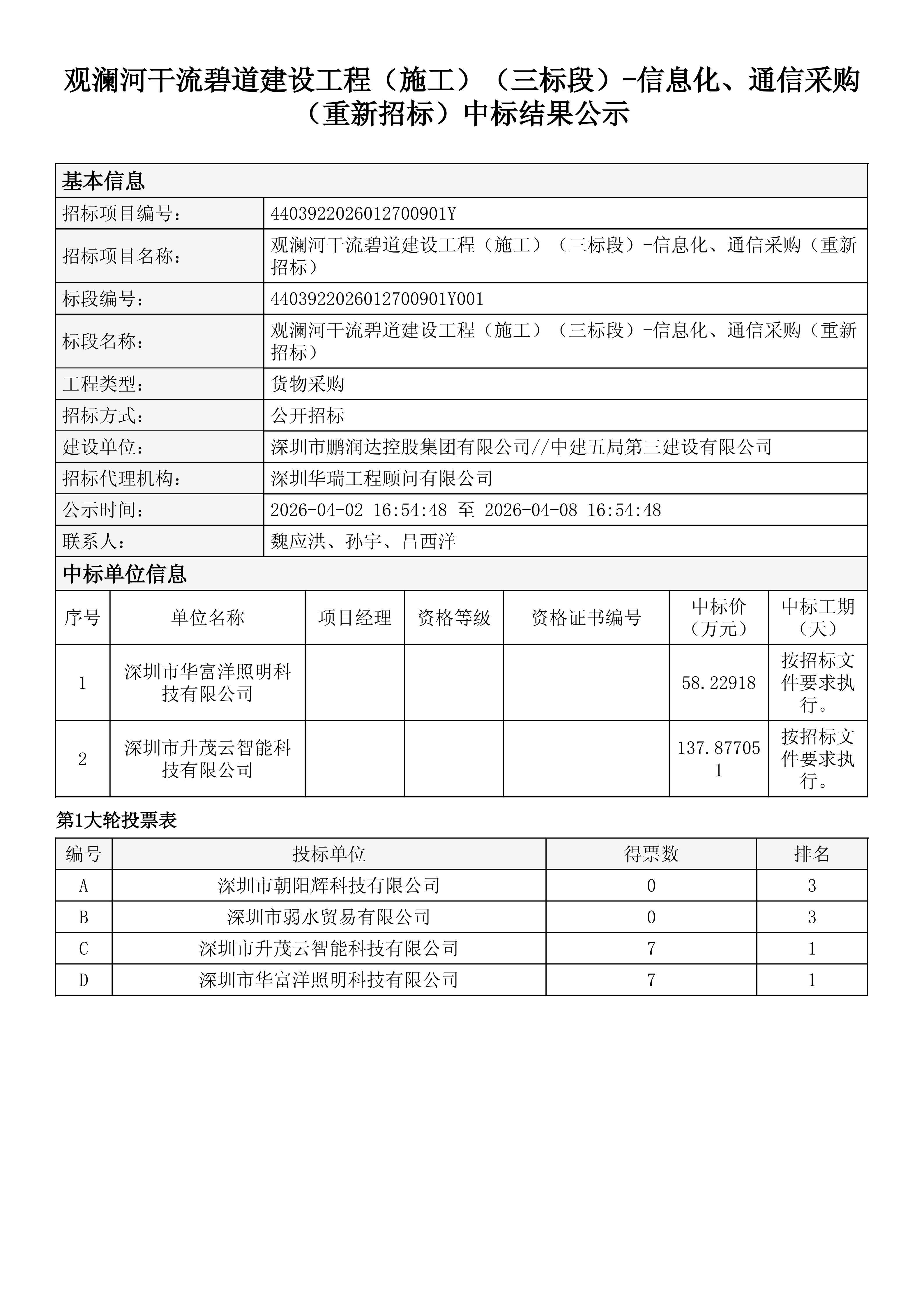 观澜河干流碧道建设工程（施工）（三标段）-信息化、通信采购