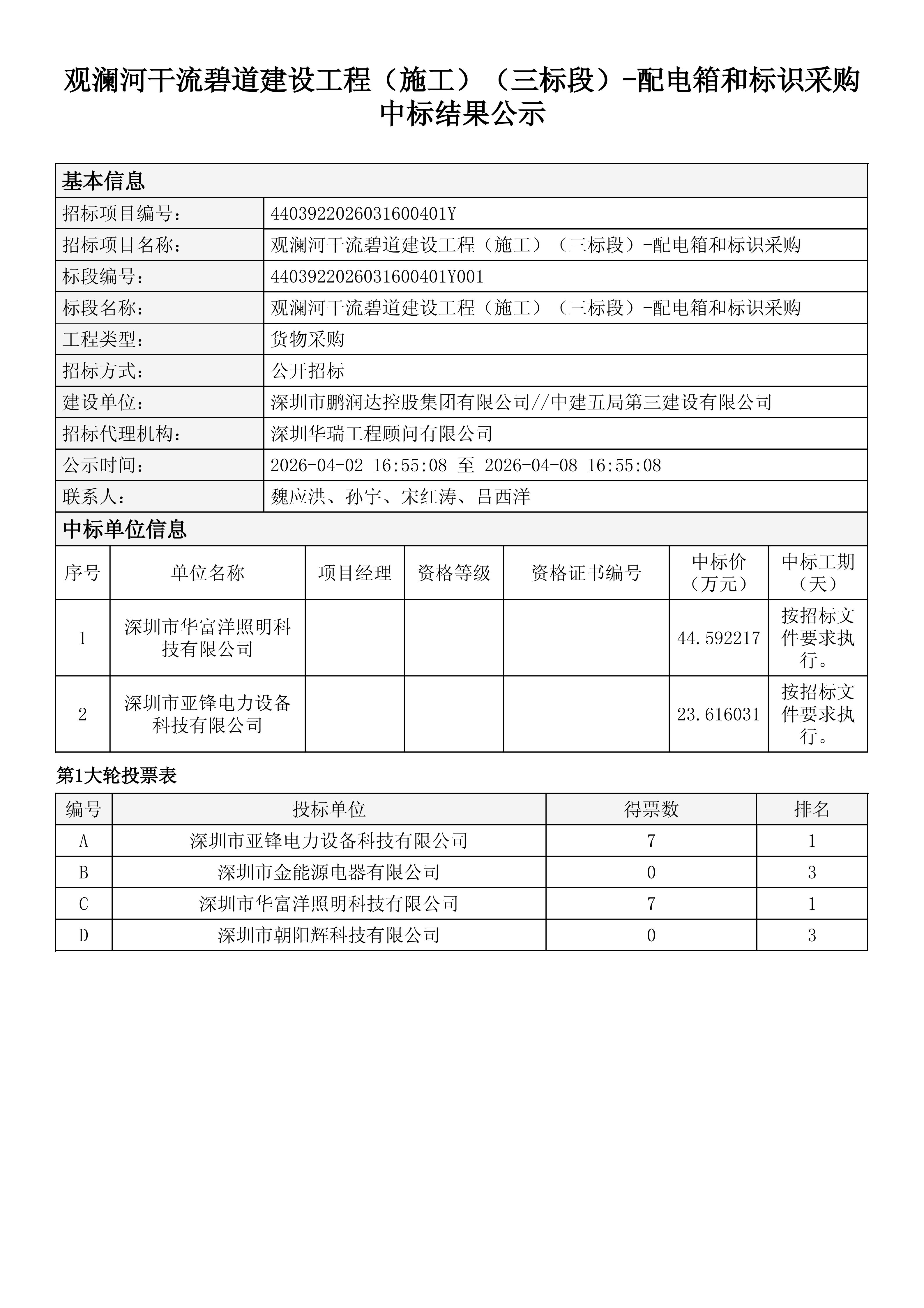 观澜河干流碧道建设工程（施工）（三标段）-配电箱和标识采购